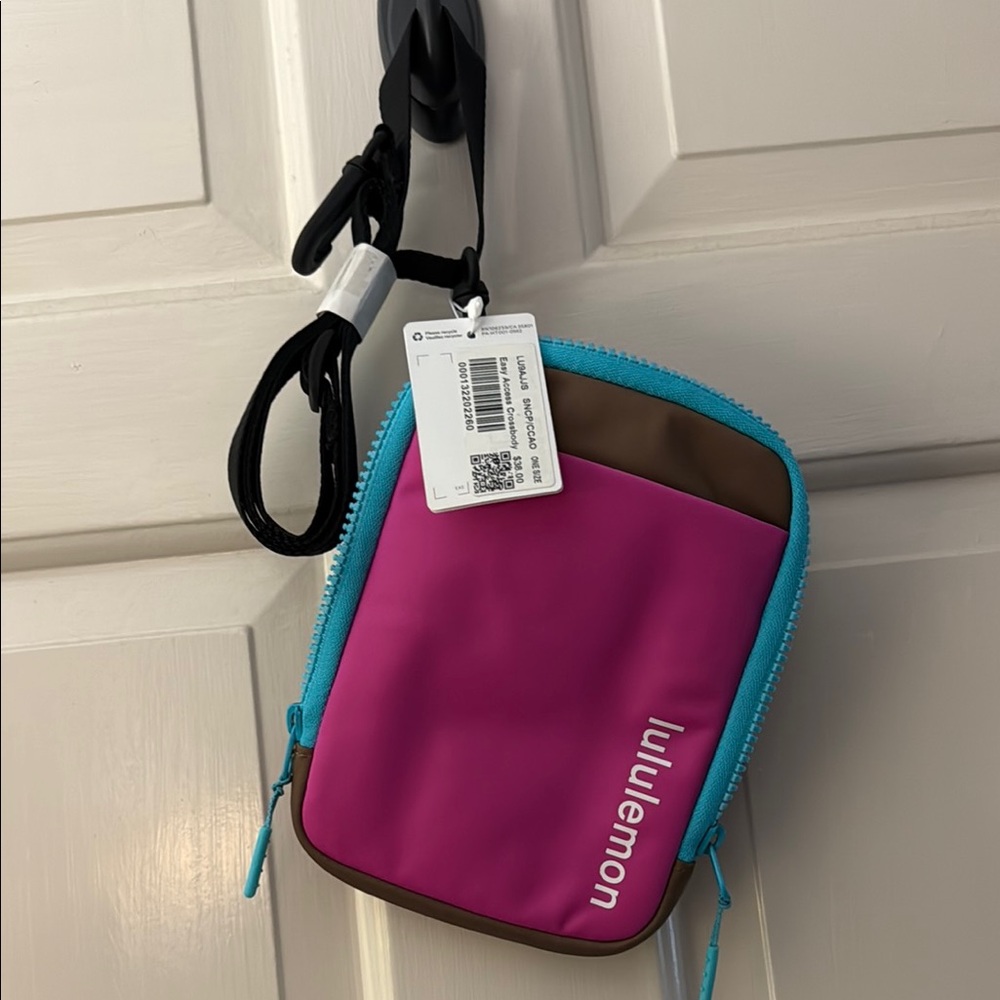 Lululemon Athletica Vibrant Pink and Blue Crossbody Bag